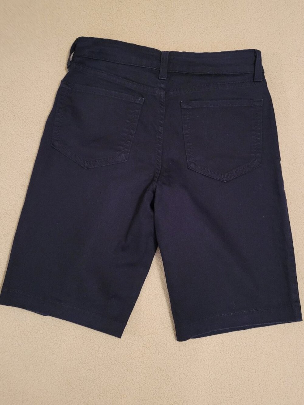2 Pairs of NYDJ Bermuda Shorts; Tan is Size 0 Petite, Black is Size 0 - Picture 9 of 13
